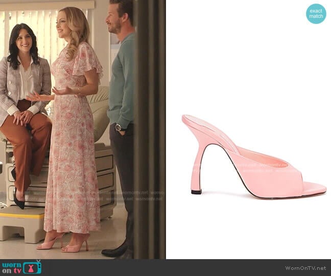 Piferi Tiana 100 Satin Mules worn by Fallon Carrington (Elizabeth Gillies) on Dynasty