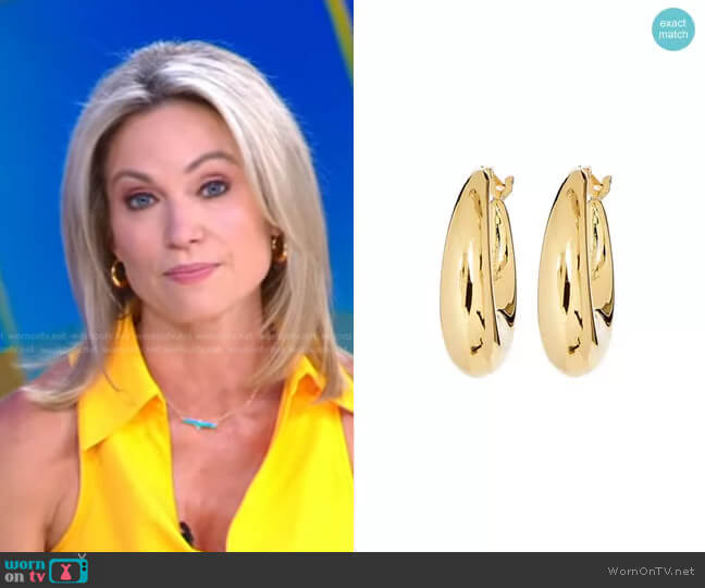 Bonheur Jewelry Large Puffy Hoops worn by Amy Robach on Good Morning America