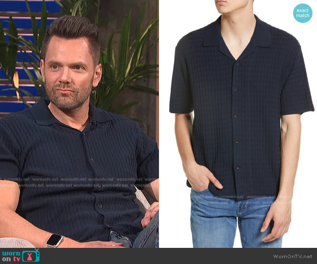 Rag & Bone Avery Engineered Knit Organic Cotton Button-Up Shirt