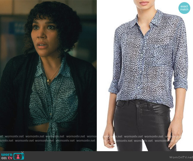 Rails Josephine Animal Print Button Down Shirt worn by Allison Hargreeves (Emmy Raver-Lampman) on The Umbrella Academy