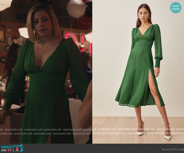 Reformation Lindero Dress worn by Betty Cooper (Lili Reinhart) on Riverdale