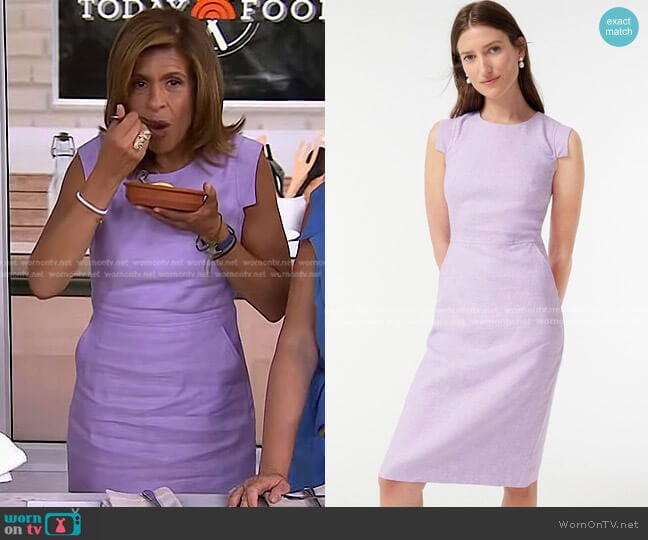 J. Crew Resume Dress in Stretch Linen worn by Hoda Kotb on Today