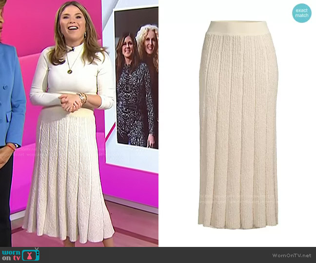Tory Burch Rib-Knit Midi-Skirt worn by Jenna Bush Hager on Today