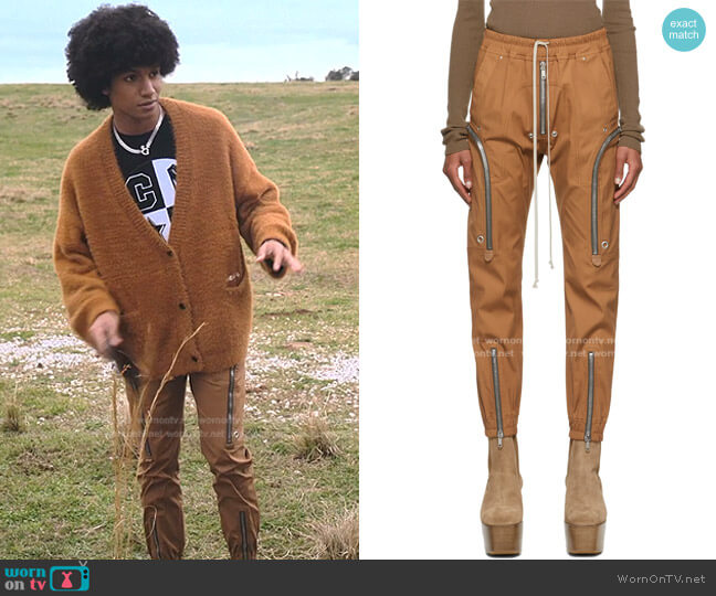 Rick Owens Bauhaus Cargo Pants worn by Lino (Donovin Miller) on Tom Swift