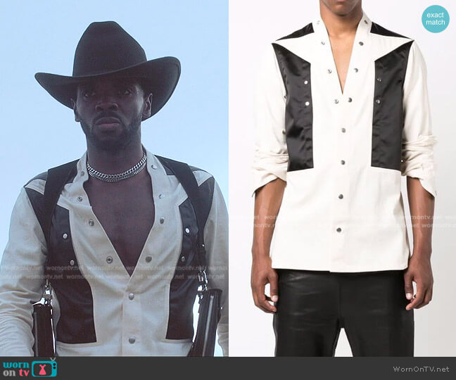 Rick Owens Larry Two-Tone Shirt worn by Tom Swift (Tian Richards) on Tom Swift
