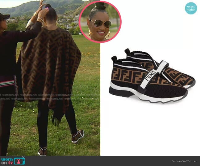 Fendi Rockoko Knit Sneaker worn by Garcelle Beauvais on The Real Housewives of Beverly Hills