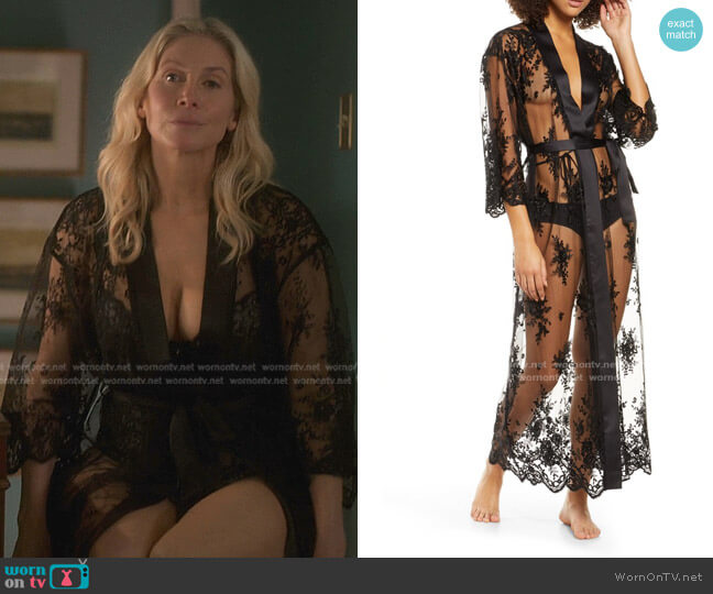 Rya Collection Darling Sheer Lace Robe worn by Margot (Elizabeth Mitchell) on First Kill
