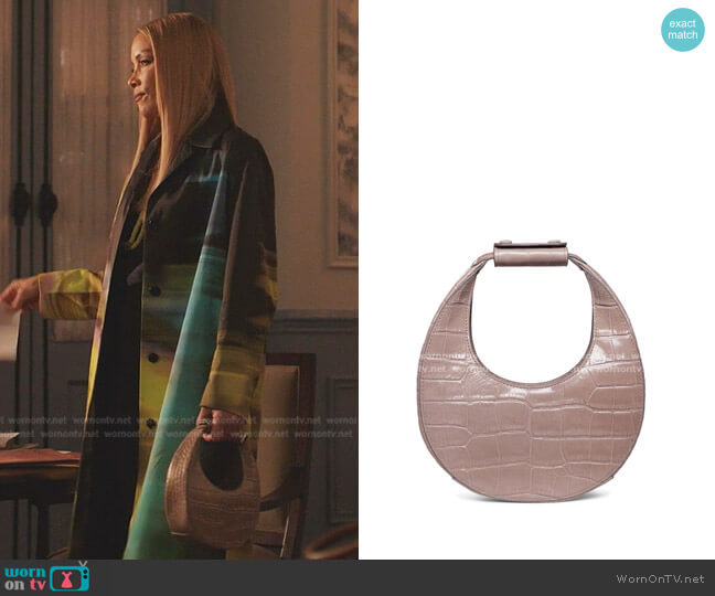 Staud Moon Mini Mock-Croc Shoulder Bag worn by Dominique Deveraux (Michael Michele) on Dynasty