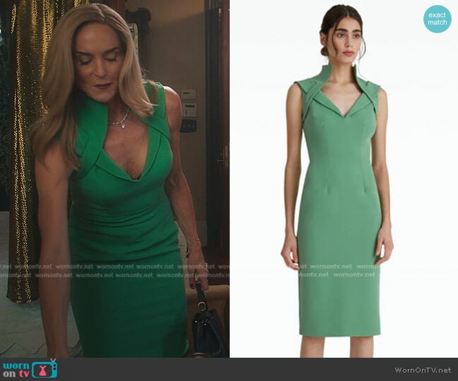 Safiyaa Loide Fern Green Midi Dress
