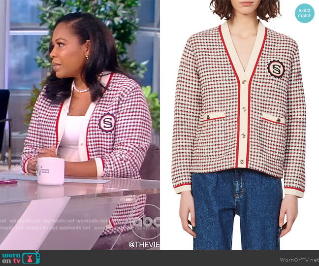 Sandro Rizee Printed Cardigan