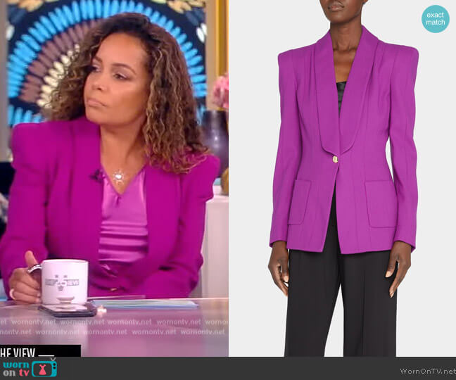 Sergio Hudson Multi-Seamed Wool Shawl-Collar Blazer worn by Sunny Hostin on The View