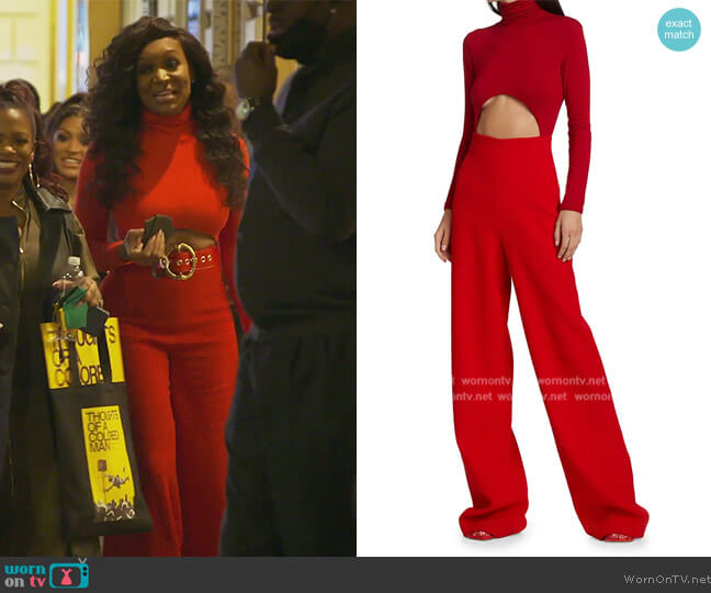 Sergio Hudson Reversible Cut-Out Bodysuit worn by Marlo Hampton on The Real Housewives of Atlanta