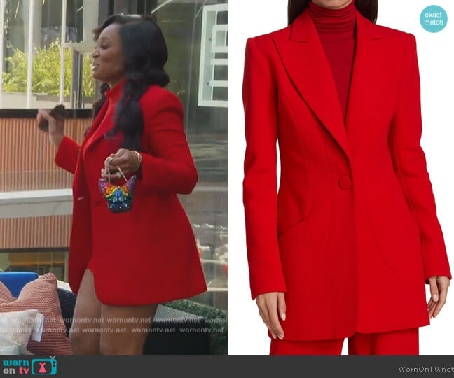 Sergio Hudson Sculpted Seam Blazer worn by Marlo Hampton on The Real Housewives of Atlanta