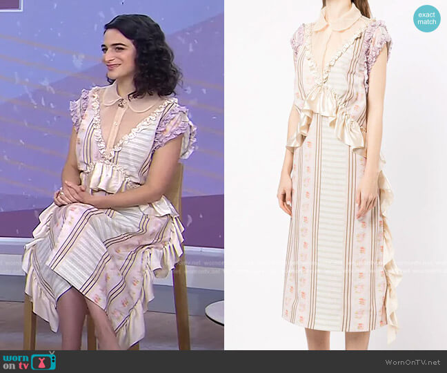 Simone Rocha Ruffle-Trimmed Jacquard Midi Dress