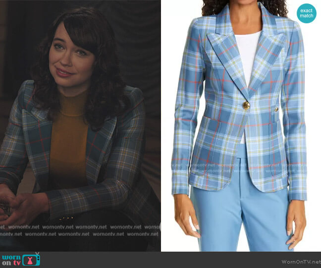 Smythe Duchess Plaid Wool Cutaway Blazer