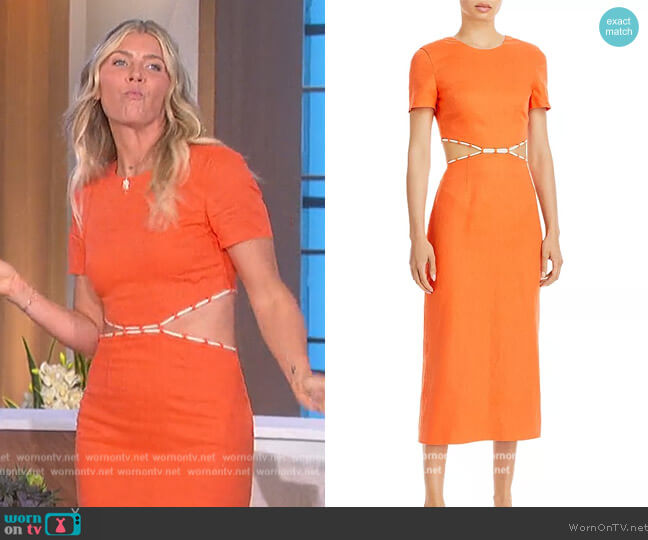 Staud Matteo Midi Dress worn by Amanda Kloots on The Talk