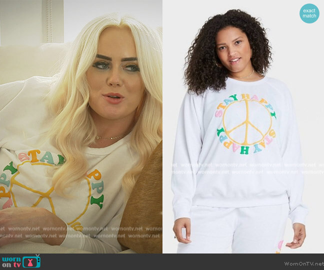 Target Stay Happy Graphic Sweatshirt worn by Kathryn Dennis on Southern Charm