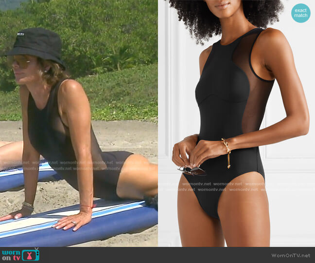 Stella McCartney Mesh-Trimmed Swimsuit worn by Lisa Rinna on The Real Housewives of Beverly Hills