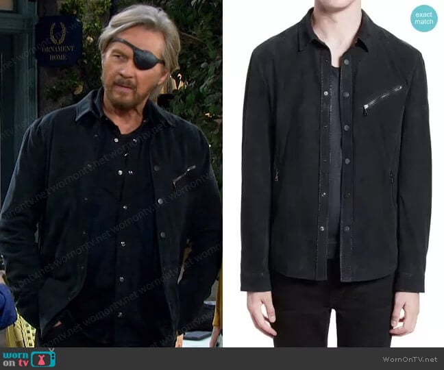 John Varvatos Suede Shirt Jacket worn by Steve (Stephen Nichols) on Days of our Lives