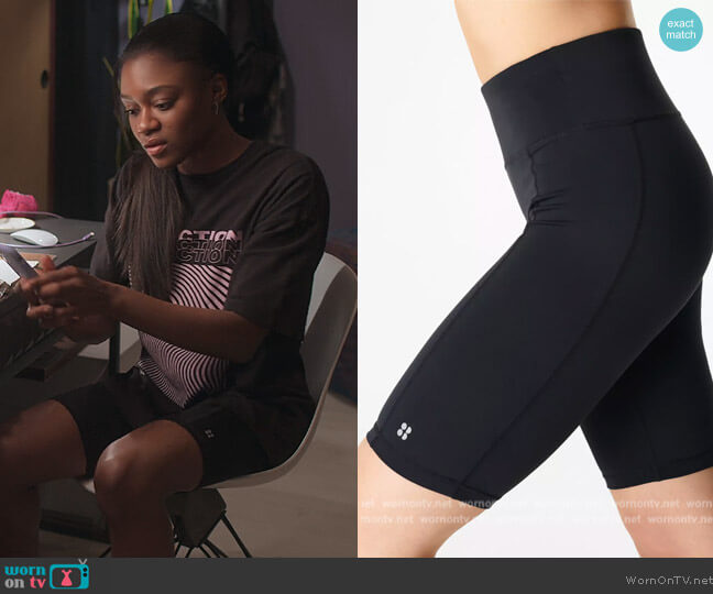 Sweaty Betty Biker Shorts worn by Calliope Burns (Imani Lewis) on First Kill