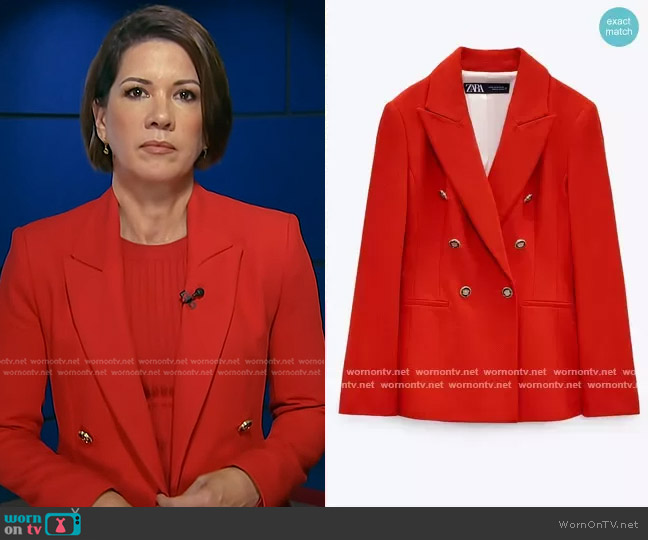 Zara Tailored Double Breasted Blazer
