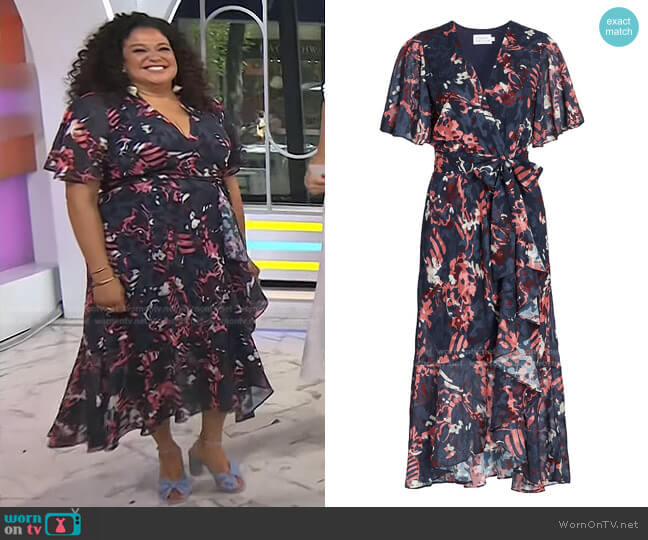 Tanya Taylor Blaire Wrap Midi-Dress