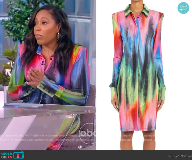 The Attico Elton Spectrum Print Jersey Shirtdress