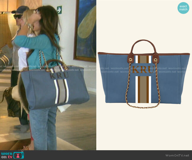 Lily and Bean The Lily Canvas Weekend Jumbo Bag worn by Kyle Richards on The Real Housewives of Beverly Hills