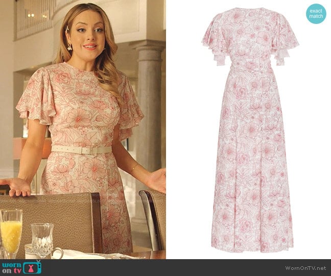The Vampire's Wife The Light Sleeper Floral Dress worn by Fallon Carrington (Elizabeth Gillies) on Dynasty