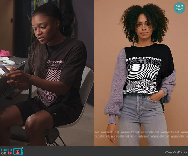 Topshop Reflection T-shirt worn by Calliope Burns (Imani Lewis) on First Kill