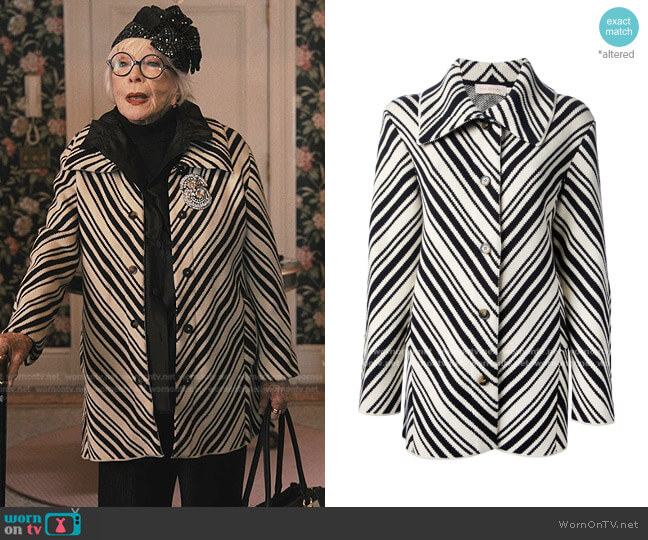 Tory Burch Diagonally Striped Coat