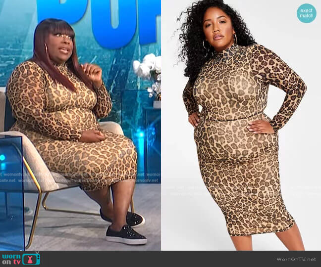 Nina Parker Trendy Plus Size Mesh Midi Dress worn by Loni Love on E! News