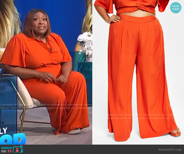 Nina Parker Trendy Plus Size Wide-Leg Pants worn by Loni Love on E! News
