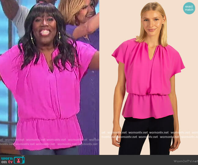 Trina Turk Heron Top worn by Sheryl Underwood on The Talk
