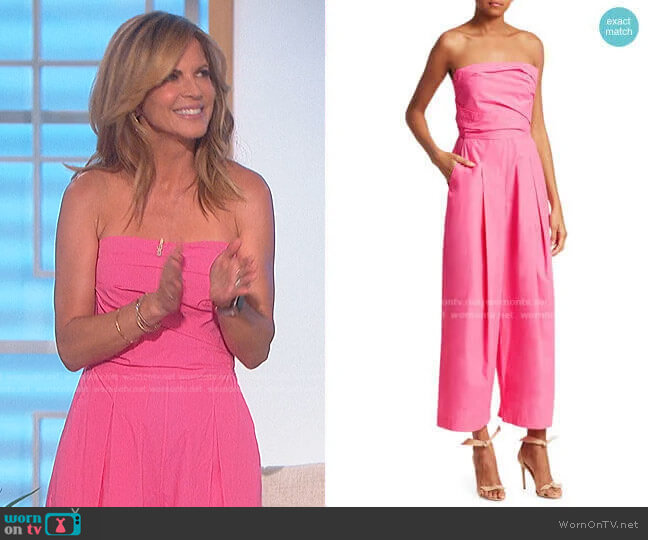Rachel Comey Tristan Strapless Pleated Jumpsuit worn by Natalie Morales on The Talk