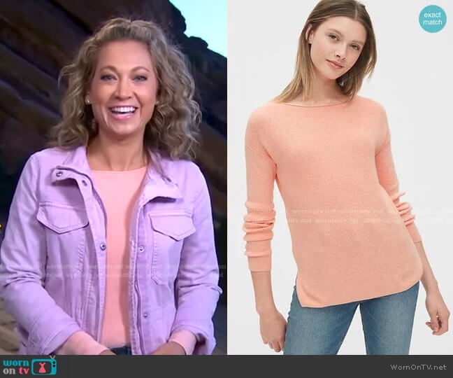 Gap True Soft Boatneck Sweater worn by Ginger Zee on Good Morning America