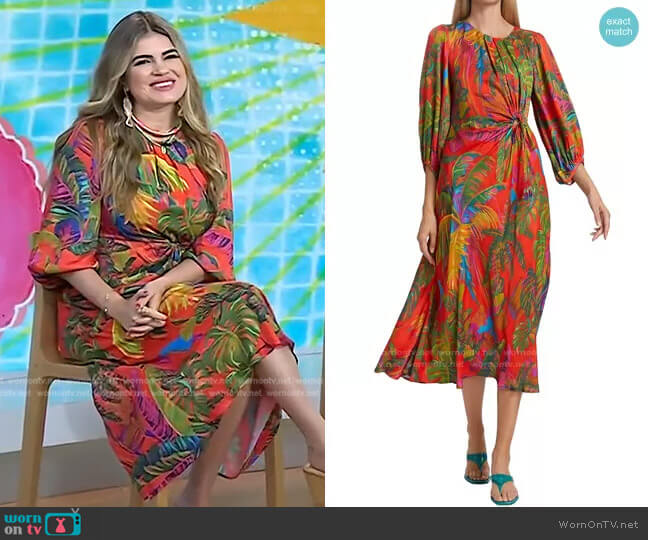 Farm Rio Urban Jungle Cut-Out Midi Dress