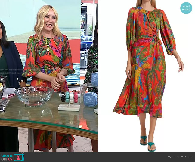 Farm Rio Urban Jungle Cut-Out Midi Dress worn by Chassie Post on Today