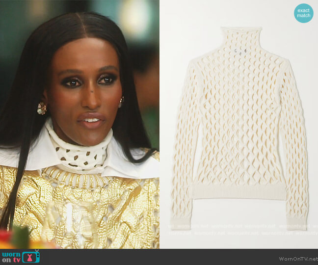 Valentino Cutout stretch-knit turtleneck top worn by Chanel Ayan (Chanel Ayan) on The Real Housewives of Dubai