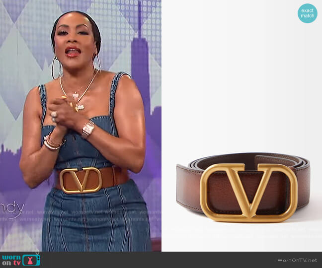 Valentino Garavani V-logo leather belt