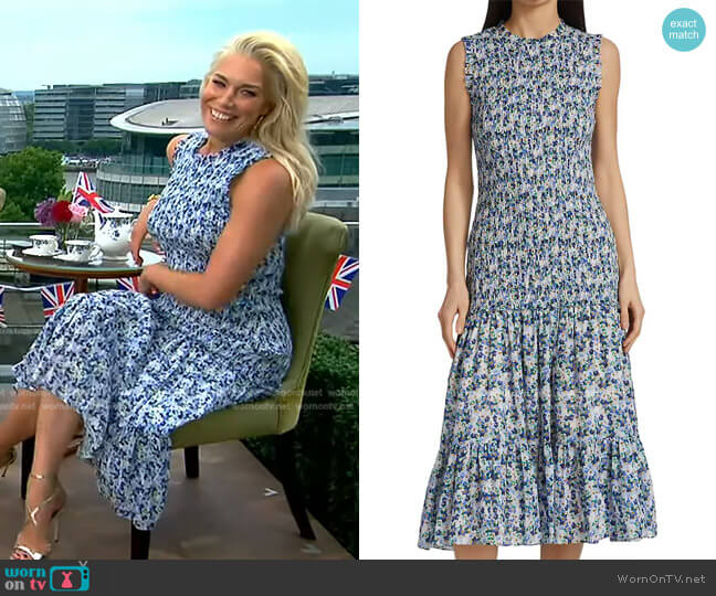 Veronica Beard Verena Floral Smock Cotton Dress