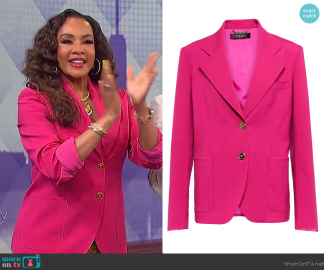 Versace Wool-blend blazer worn by Wendy Williams on The Wendy Williams Show