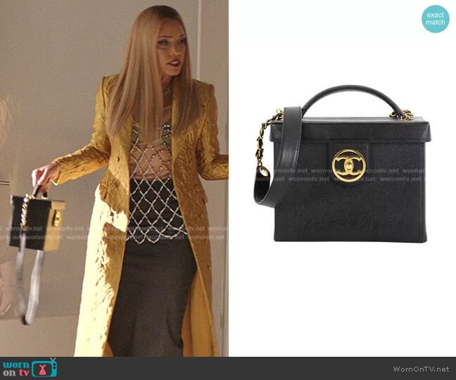 Chanel Vintage Vanity Case Caviar Small worn by Dominique Deveraux (Michael Michele) on Dynasty