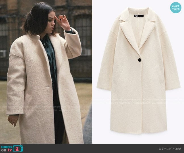 Zara Textured Coat worn by Mabel Mora (Selena Gomez) on Only Murders in the Building