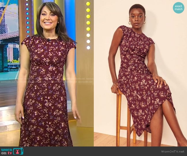 Reformation Zeta Dress worn by Ginger Zee on Good Morning America