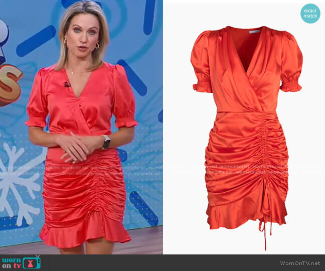 Adelyn Rae Genesee Sateen Dress worn by Amy Robach on Good Morning America