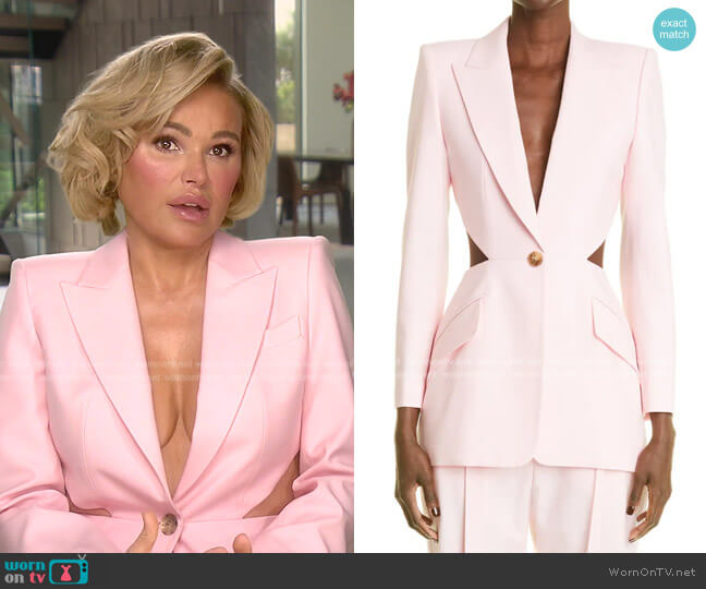 Alexander McQueen Cutout Wool Blazer worn by Diana Jenkins on The Real Housewives of Beverly Hills