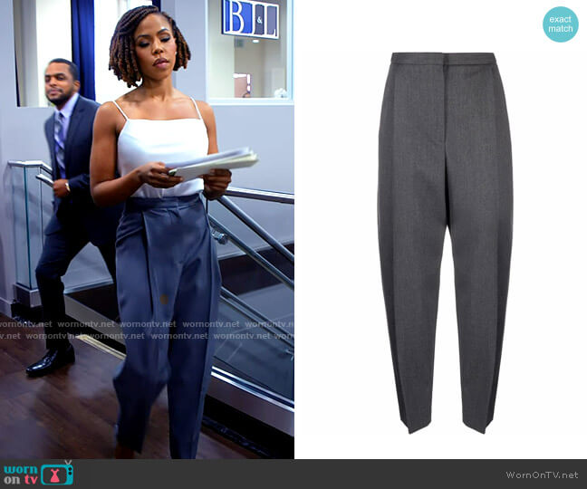Alexander McQueen Tapered Leg Trousers worn by Andrea Barnes (Kj Smith) on Tyler Perrys Sistas