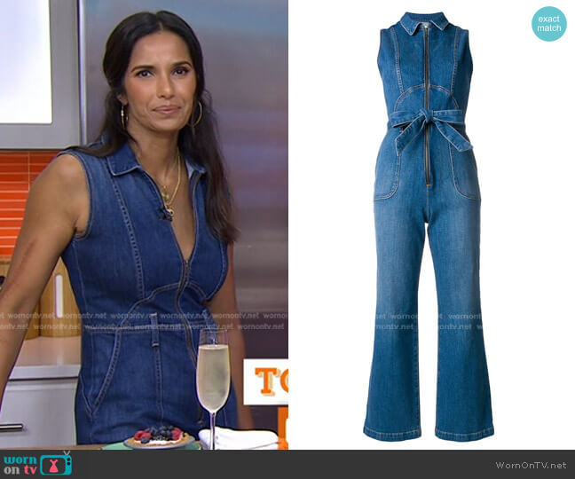 Alice + Olivia Gorgeous Sleeveless Denim Jumpsuit