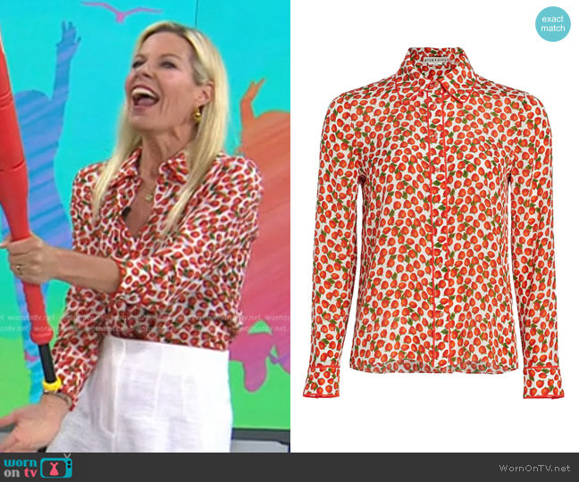 Alice + Olivia Willa Strawberry Silk Shirt